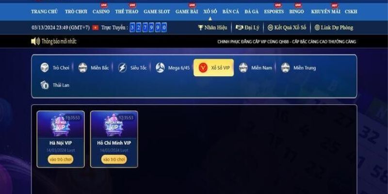 Các mức thưởng cực cao đến từ hệ thống xổ số QH88